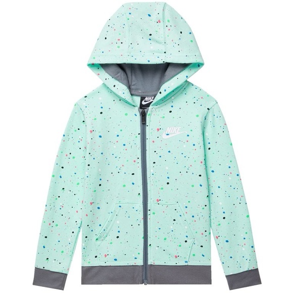 🎉NIKE🎉 Nike Confetti DNA Full Zip Hoodie Size 4 Mint Foam 86J286-E6D NWT - Picture 2 of 8